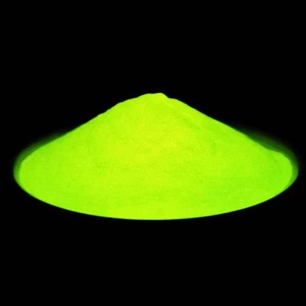 Fluorescent yellow glow in the dark powder