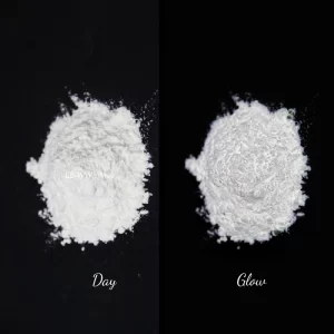 white glowing photoluminescent powder