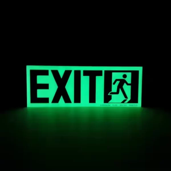 photoluminescent plate for photoluminescent exit sign