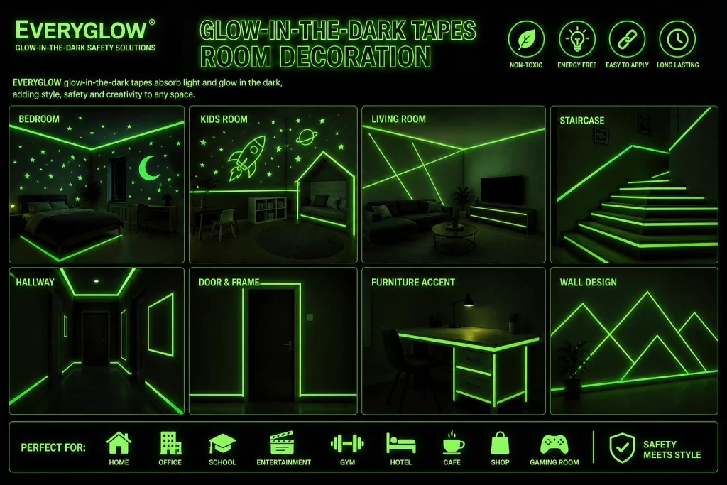 EVERYGLOW Self Adhesive glow in the dark tape for creative