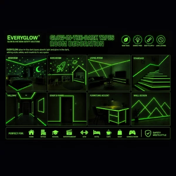 EVERYGLOW Glow in the dark tapes for room decoration