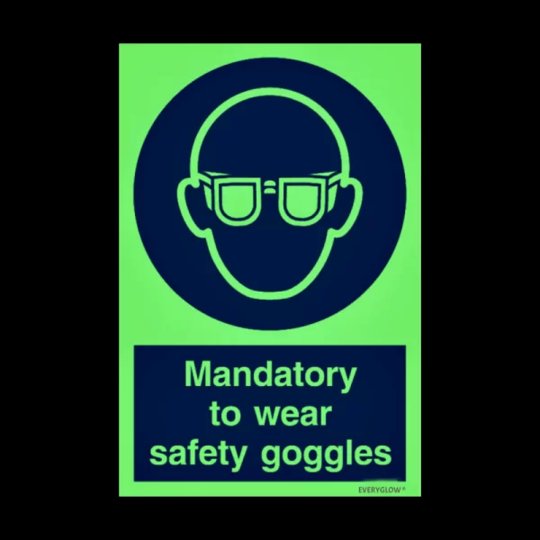 Photoluminescent mandatory signs for safety instruction
