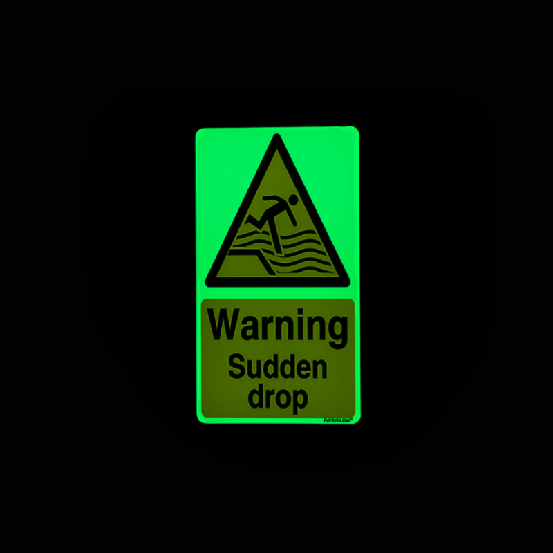 Photoluminescent warning sign | ELKE GLOED ® EVERYGLOW Photoluminescent warning sign for safety notice