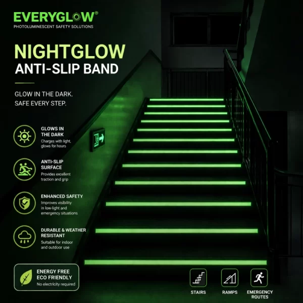 EVERYGLOW Photoluminescent anti-slip tape