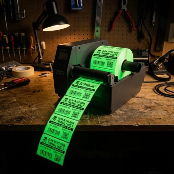 Glow in the Dark Direct Thermal Labels  Roll Media | EVERYGLOW
